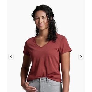 Kuhl Womens Vega Supima Cotton Short Sleeve‎ V Neck Top T-Shirt Size Medium